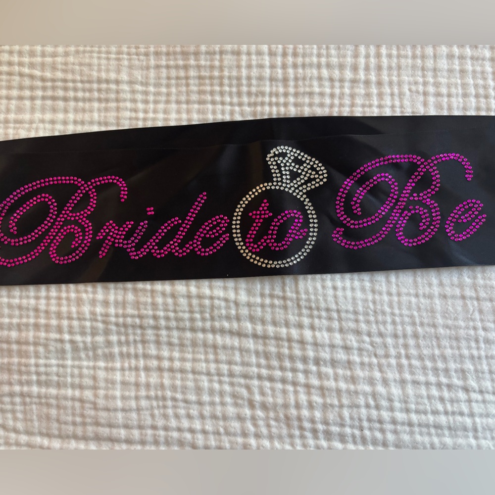 Black and Pink Bride to Be Sash